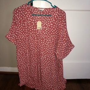 Red & white printed tunic